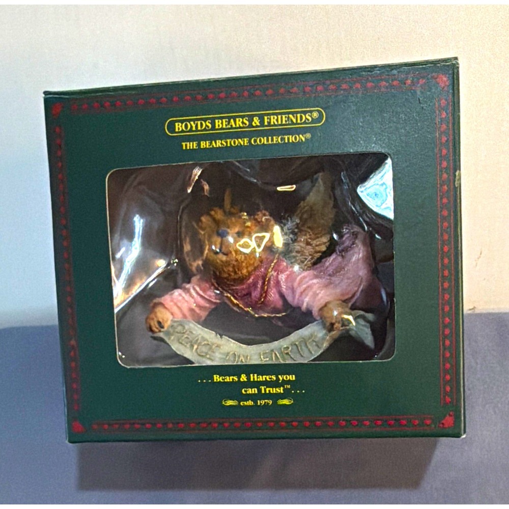 Boyds Bears Tranquility Angelpeace Bearstone Ornament #25771 With Box VTG 2004